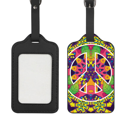 Psychedelic Hippie Peace Sign Print Luggage Tag