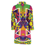 Psychedelic Hippie Peace Sign Print Men's Bathrobe