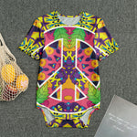 Psychedelic Hippie Peace Sign Print Men's Bodysuit