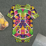 Psychedelic Hippie Peace Sign Print Men's Bodysuit