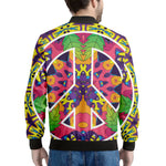 Psychedelic Hippie Peace Sign Print Men's Bomber Jacket
