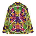 Psychedelic Hippie Peace Sign Print Men's Cotton Blazer