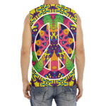 Psychedelic Hippie Peace Sign Print Men's Fitness Tank Top