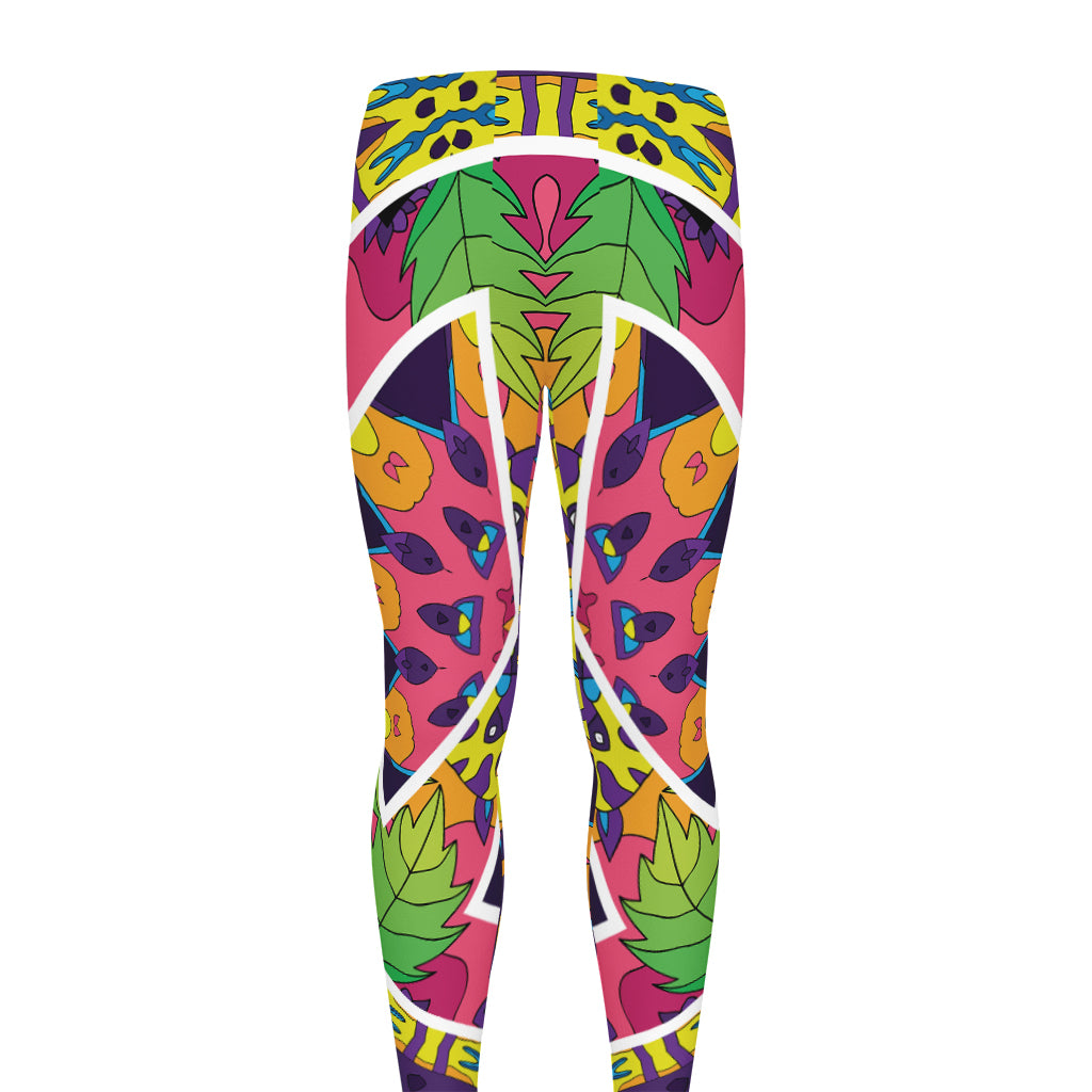 Psychedelic Hippie Peace Sign Print Men's leggings