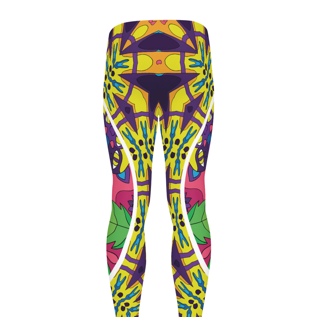 Psychedelic Hippie Peace Sign Print Men's leggings