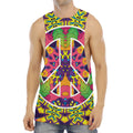 Psychedelic Hippie Peace Sign Print Men's Muscle Tank Top