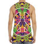 Psychedelic Hippie Peace Sign Print Men's Muscle Tank Top