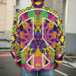Psychedelic Hippie Peace Sign Print Men's Shirt Jacket