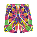 Psychedelic Hippie Peace Sign Print Men's Sports Shorts