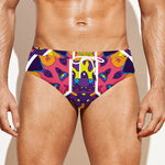 Psychedelic Hippie Peace Sign Print Men's Swim Briefs
