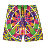 Psychedelic Hippie Peace Sign Print Men's Swim Trunks