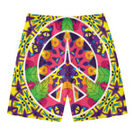 Psychedelic Hippie Peace Sign Print Men's Swim Trunks