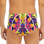 Psychedelic Hippie Peace Sign Print Men's Triangle Swim Briefs