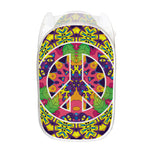 Psychedelic Hippie Peace Sign Print Mesh Laundry Hamper