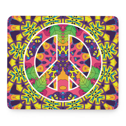 Psychedelic Hippie Peace Sign Print Mouse Pad