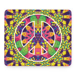 Psychedelic Hippie Peace Sign Print Mouse Pad