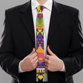 Psychedelic Hippie Peace Sign Print Necktie