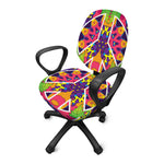 Psychedelic Hippie Peace Sign Print Office Chair Cover