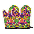 Psychedelic Hippie Peace Sign Print Oven Mitts