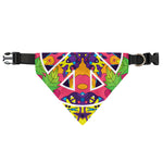 Psychedelic Hippie Peace Sign Print Over The Collar Dog Bandana