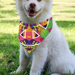 Psychedelic Hippie Peace Sign Print Over The Collar Dog Bandana