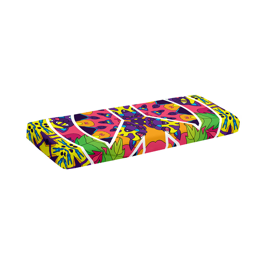 Psychedelic Hippie Peace Sign Print Piano Keyboard Cover