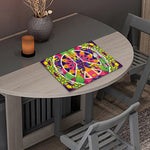 Psychedelic Hippie Peace Sign Print Placemat
