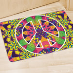 Psychedelic Hippie Peace Sign Print Polyester Doormat