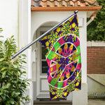 Psychedelic Hippie Peace Sign Print Polyester Flag