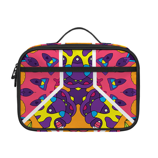Psychedelic Hippie Peace Sign Print Portable Lunch Bag