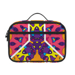 Psychedelic Hippie Peace Sign Print Portable Lunch Bag