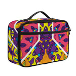 Psychedelic Hippie Peace Sign Print Portable Lunch Bag