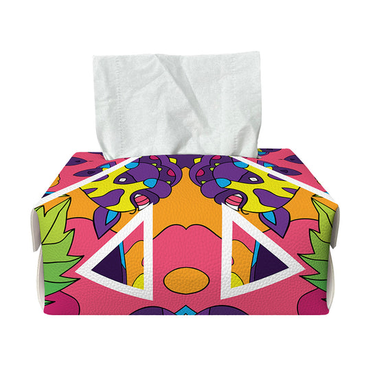 Psychedelic Hippie Peace Sign Print Rectangle Tissue Box Cover