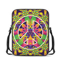 Psychedelic Hippie Peace Sign Print Rectangular Crossbody Bag