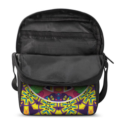Psychedelic Hippie Peace Sign Print Rectangular Crossbody Bag