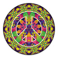Psychedelic Hippie Peace Sign Print Round Floor Mat
