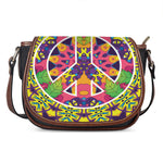 Psychedelic Hippie Peace Sign Print Saddle Bag