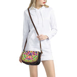Psychedelic Hippie Peace Sign Print Saddle Bag