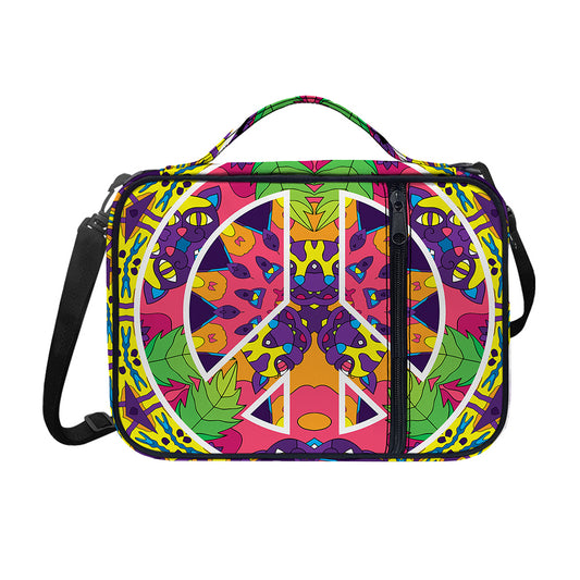 Psychedelic Hippie Peace Sign Print Shoulder Strap Bible Bag