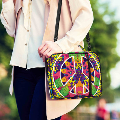 Psychedelic Hippie Peace Sign Print Shoulder Strap Bible Bag