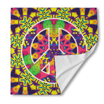 Psychedelic Hippie Peace Sign Print Silk Bandana