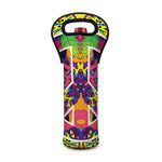 Psychedelic Hippie Peace Sign Print Single Neoprene Wine Tote