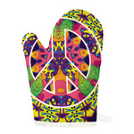 Psychedelic Hippie Peace Sign Print Single Oven Mitt