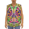 Psychedelic Hippie Peace Sign Print Sleeveless Baseball Jersey