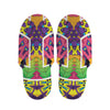 Psychedelic Hippie Peace Sign Print Slippers