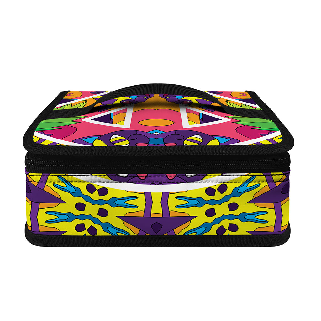 Psychedelic Hippie Peace Sign Print Small Lunch Bag