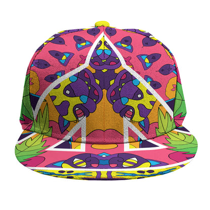 Psychedelic Hippie Peace Sign Print Snapback Cap