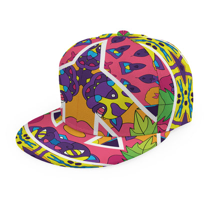 Psychedelic Hippie Peace Sign Print Snapback Cap