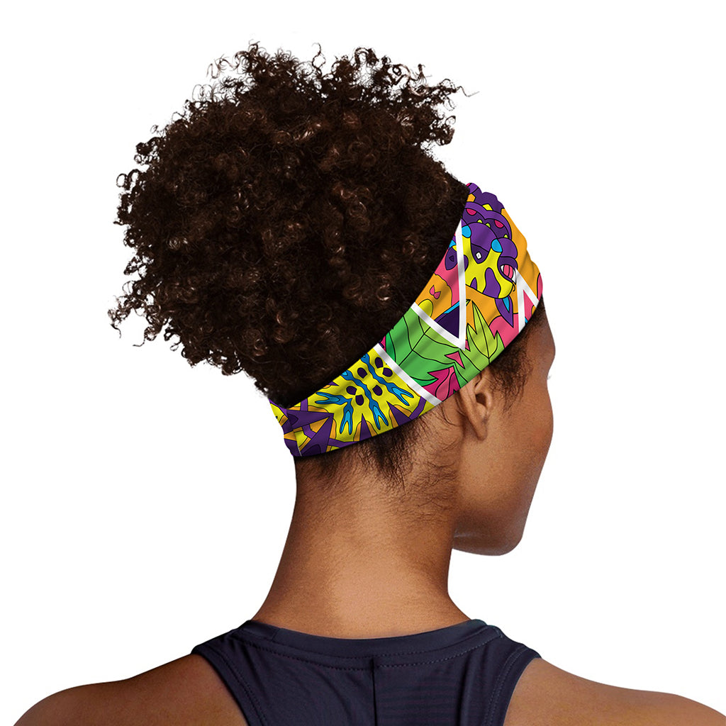 Psychedelic Hippie Peace Sign Print Sports Headband