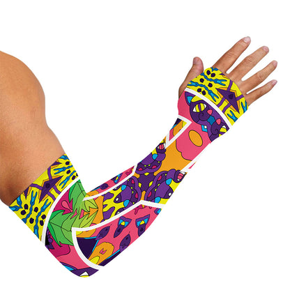 Psychedelic Hippie Peace Sign Print Sun Protection Arm Sleeves